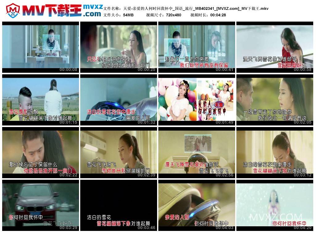 天爱-亲爱的人何时回我怀中_国语_流行_MB402341